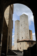 Italy, San Gimignano Stock Photography. The medieval Manhattan of the Tuscany, Piazza del Duomo, San Gimignano, Tuscany,  Italy.